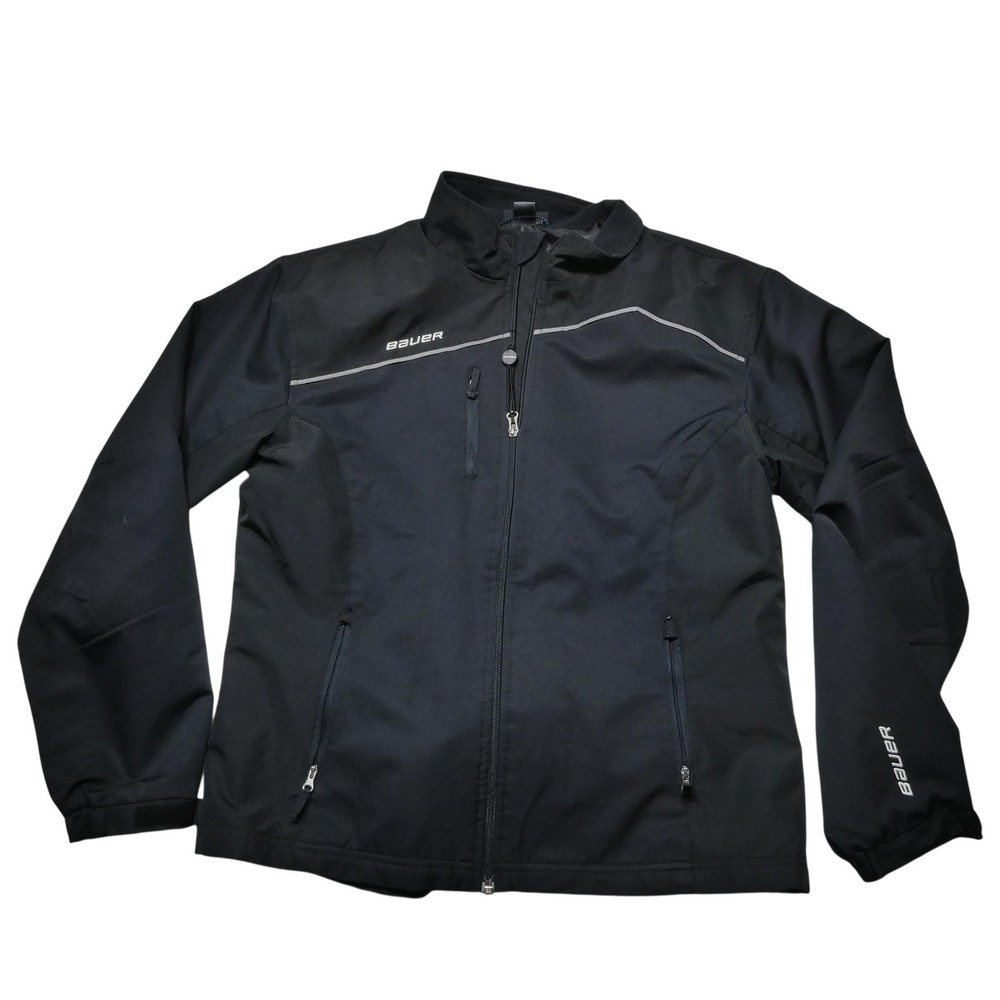 Bauer Jacket Womens Large Black Team Softshell Full Zip Hockey Windbreaker